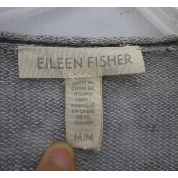 Eileen Fisher Sweater Medium Linen Open Cardigan Lagenlook Knit * - Picture 9 of 11